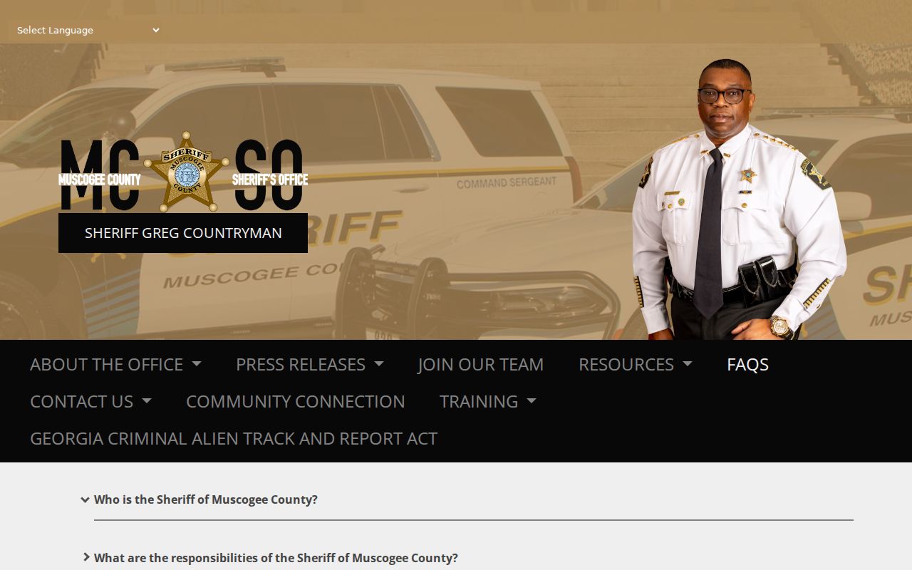 Muscogee County Sheriff warrant information and contact page